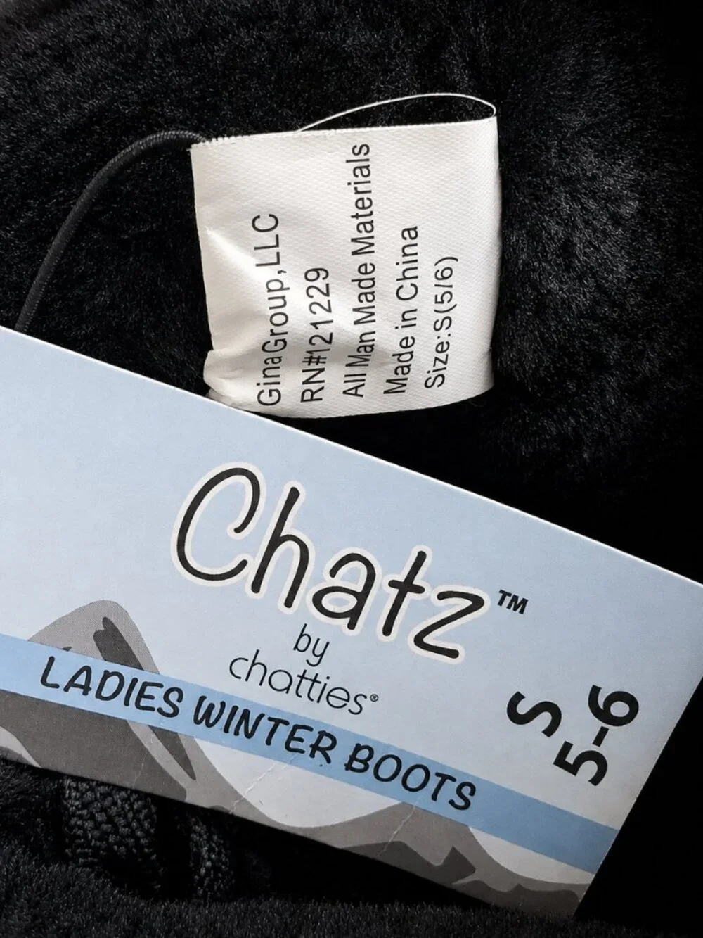 Chatties Chatz Black Mid-Calf Microsuede Faux Fur Trim Winter Boots SZ 5/6